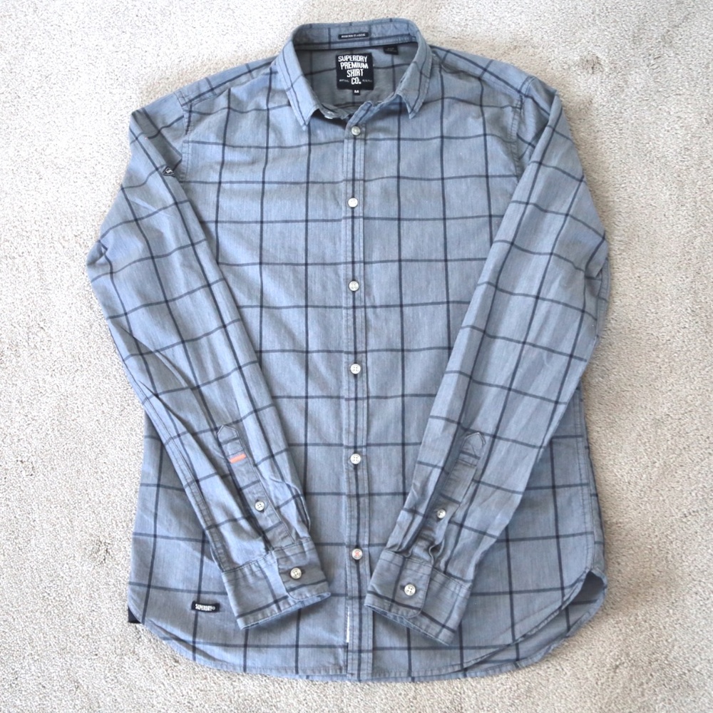 Men's Superdry gray long-sleeve shirt